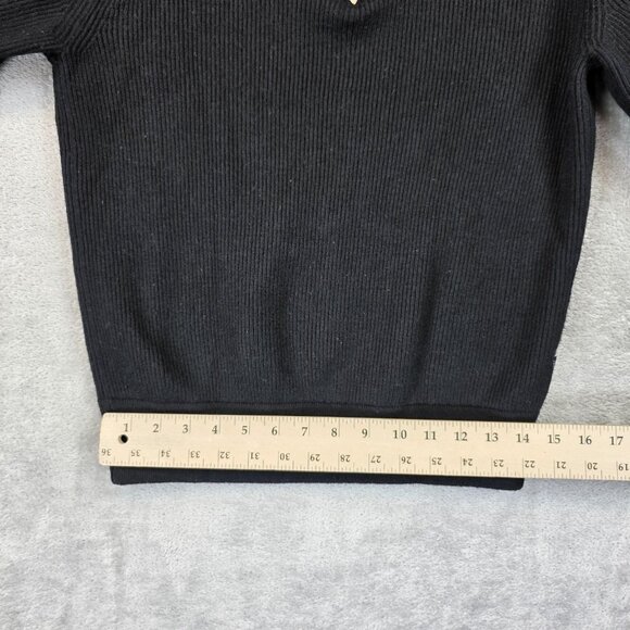 Armani Exchange A|X Sweater Mens Medium Black Half Zip Mock Neck Ribbed Knit - Picture 7 of 11